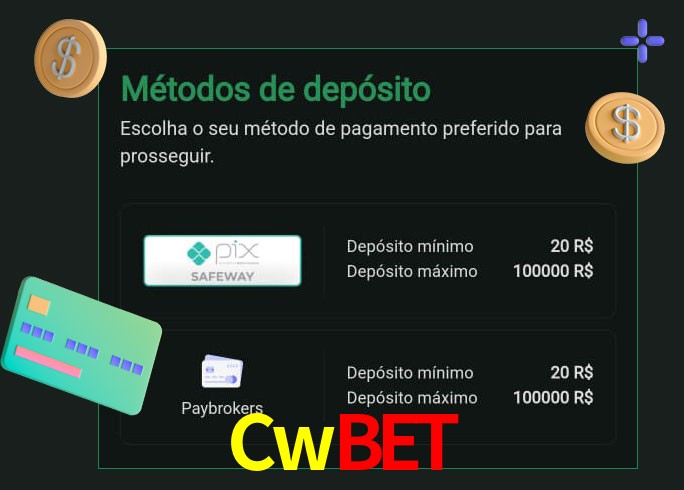 O cassino Cwbet oferece uma grande variedade de métodos de pagamento
